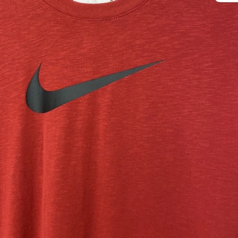 Nike The Nike Tee Dri-Fit Short Sleeve Tee - Dark Red with Black Swoosh L
